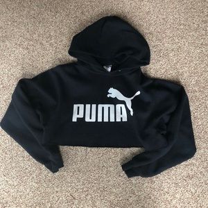 Black cropped puma sweatshirt- size medium